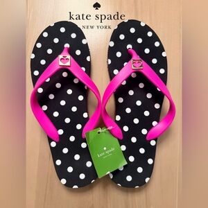 KATE SPADE NWT Gulabi Pink Polka Dot Flip Flops - Size 7  👙🏖️🩴